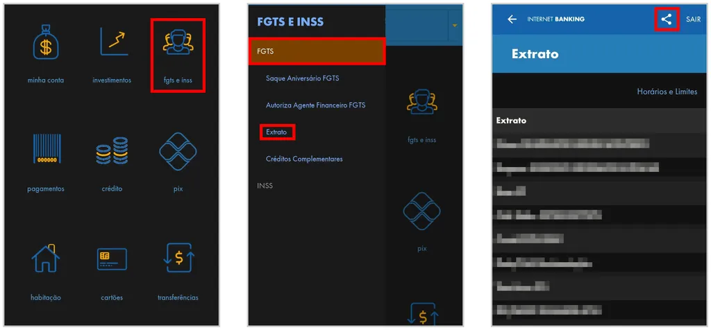 Consulte o FGTS no app da Caixa e no Internet Banking (Imagem: Captura de tela/Guadalupe Carniel/Canaltech)