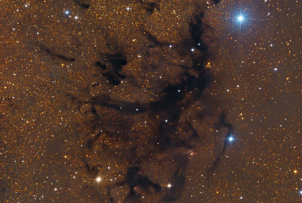 A nebulosa escura LDN 673 (Imagem: Reprodução/Frank Sackenheim, Josef Poepsel, Stefan Binnewies (Capella Observatory Team)