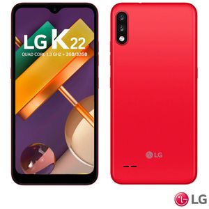 Smartphone K22 Red LG, com Tela de 6,2", 4G, 32GB,e Câmera Dupla de 13 MP + 2 MP [BOLETO OU PIX]