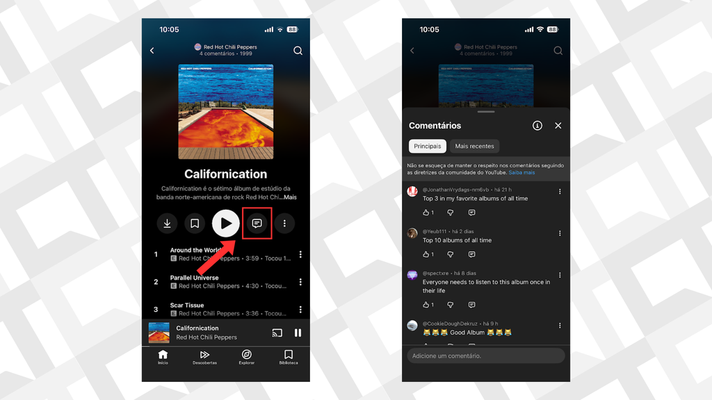exemplo youtube music