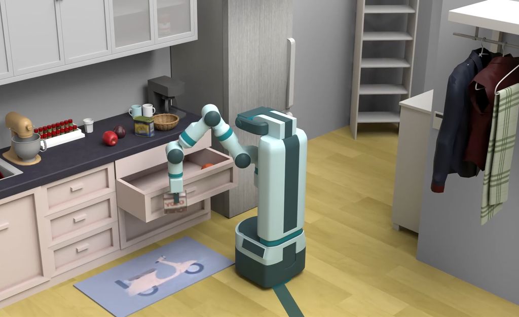 O ambiente em 3D permite situar melhor o robô para execução de tarefas mais complexas (Imagem: Reprodução/Facebook)
