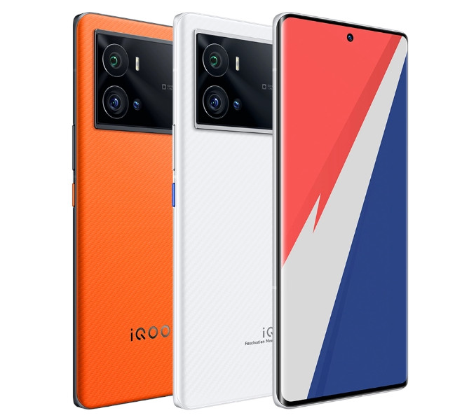 IQOO 9 Pro será vendido em branco e laranja (Imagem: Reprodução/iQOO)