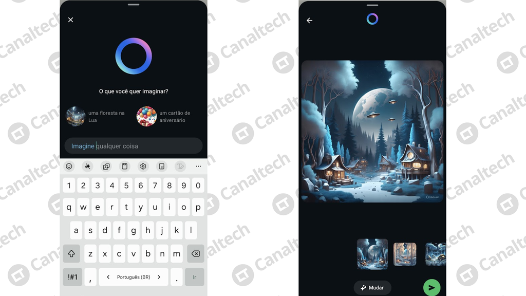 WhatsApp recebe nova opção para gerar imagens com IA (Imagem: Captura de tela/Bruno De Blasi/Canaltech)