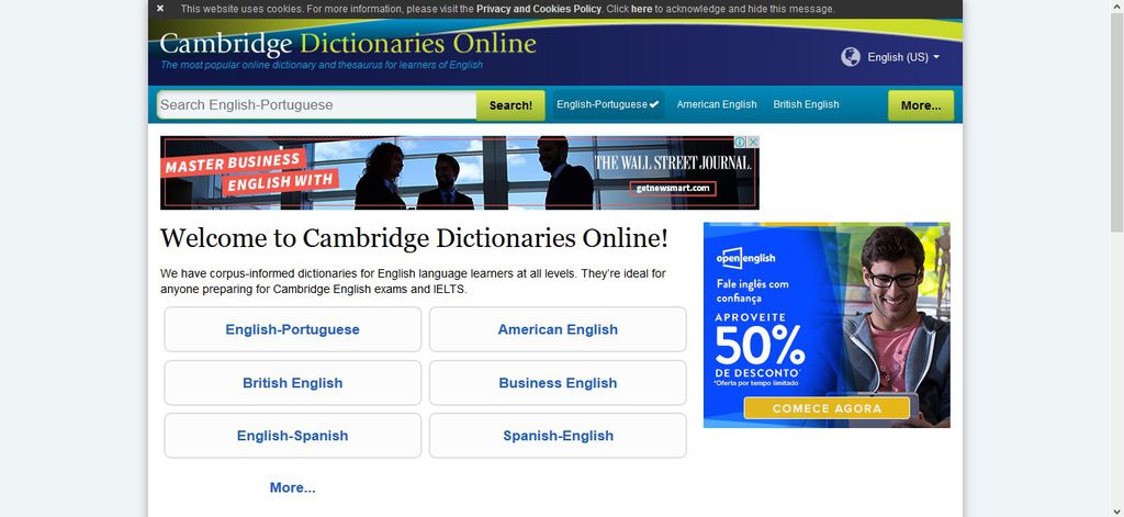 Dicionários de inglês online