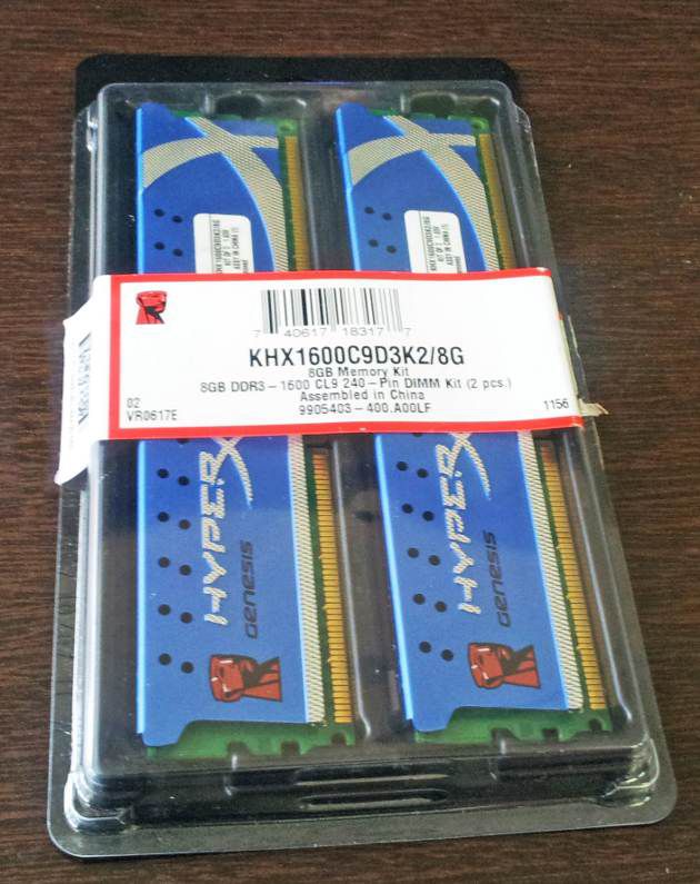 Embalagem Memórias Kingston HyperX 8 GB DDR3 1600 MHz Dual Channel Genesis