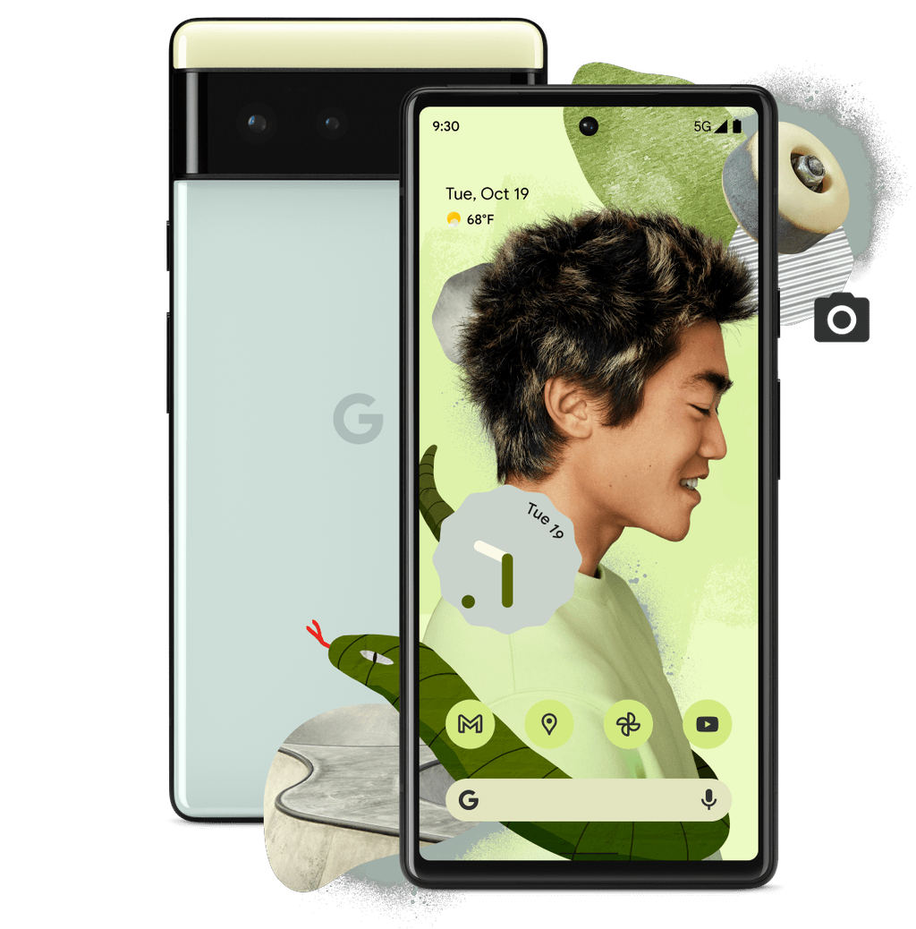 Google Pixel 6 na cor Sorta Seafoam (verde) (Imagem: Reprodução/Google)