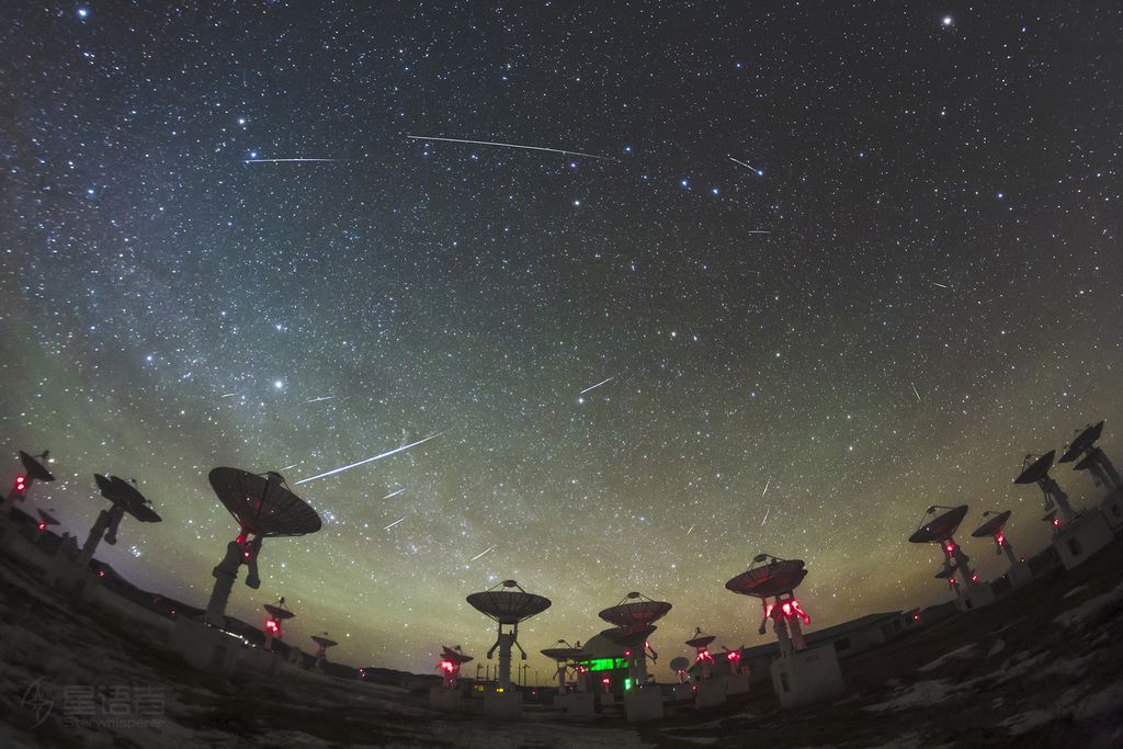 Chuva de meteoros Quadrantídeos registrada na Mongólia Interior, China (Imagem: Reprodução/Cheng Luo)