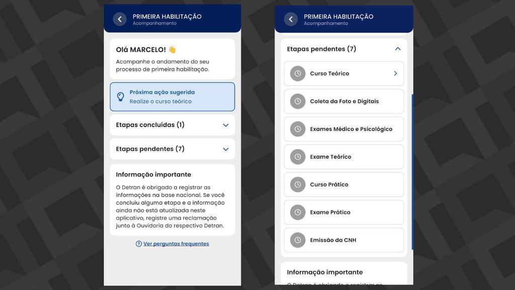 Acompanhamento no app CNH do Brasil
