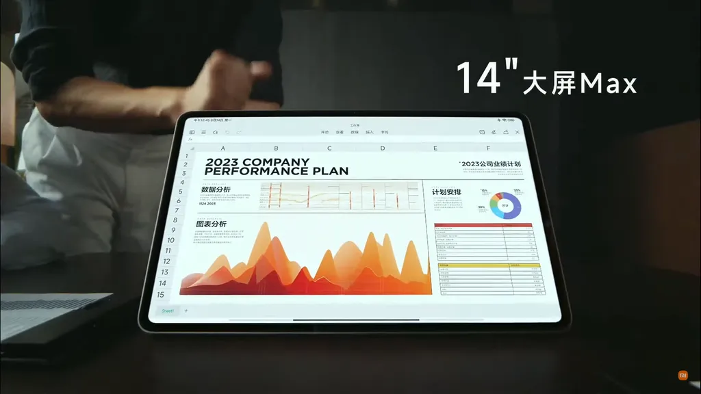 Xiaomi Pad 6 Max tem Snapdragon 8 Plus Gen 1 e bateria de 10.000 mAh que suporta carga de 67 W (Imagem: Xiaomi)