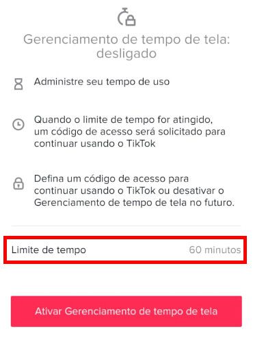 Clique em "Limite de tempo" para gerenciar o tempo de uso da rede social (Captura de tela: Matheus Bigogno)