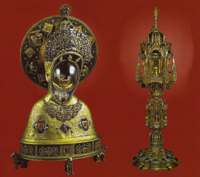 Língua e mandíbula de Santo Antônio de Pádua, preservadas em relicários na Basílica da cidade de mesmo nome (Imagem: Anton Diaz/Flickr)