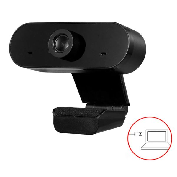 Honorall Full HD 1080 P Webcam USB Mini Câmera de Computador Microfone Embutido, Rotativo Flexível, para Laptops, Desktop e Jogos