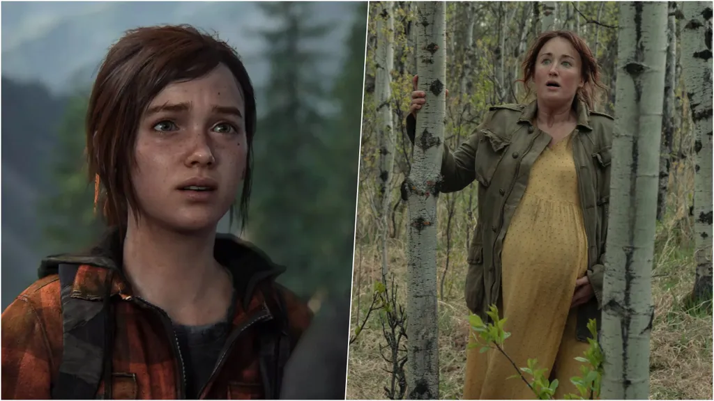 A Ellie dos jogos deu à luz à Ellie da série (Imagem: Reprodução/Naughty Dog, HBO)