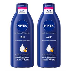 NIVEA Kit Loção Hidratante Milk Pele Seca a Extrasseca 400ml | EXCLUSIVO AMAZON PRIME