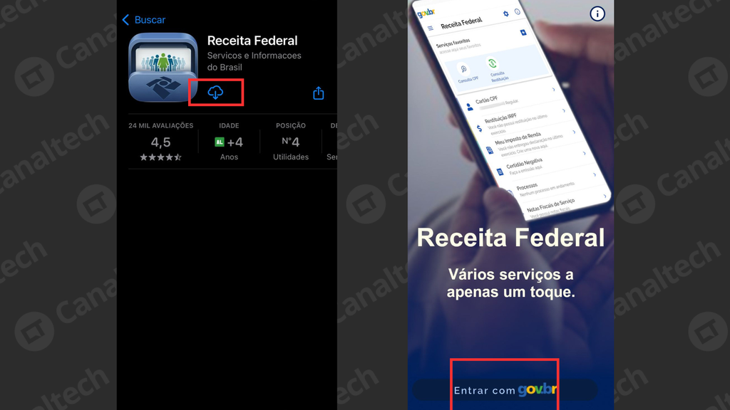 O app da Receita Federal está disponível