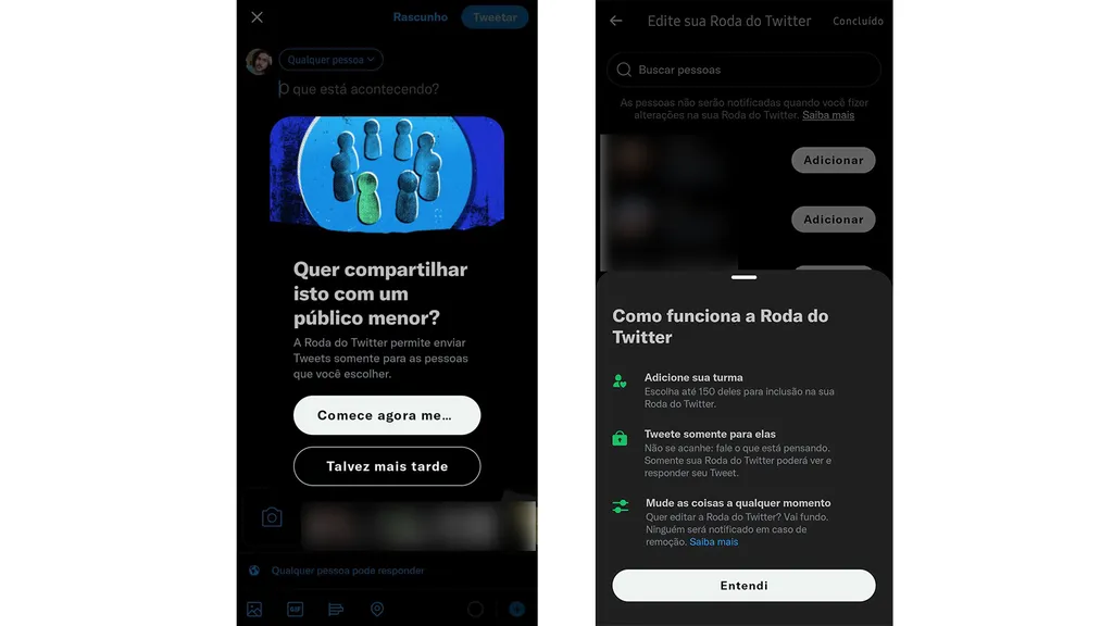 Essa é a tela que usuários brasileiros do Twitter receberam para informar sobre a Roda (Imagem: Igor Almenara/Canaltech)