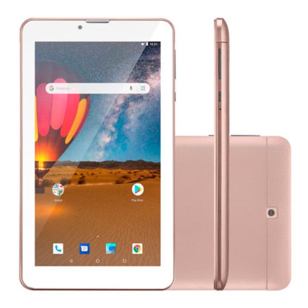 Tablet Multilaser M7 Plus Wi-Fi, Bluetooth 16GB Android Oreo Tela 7 Pol. Câmera 2MP Frontal 1.3MP Rosa