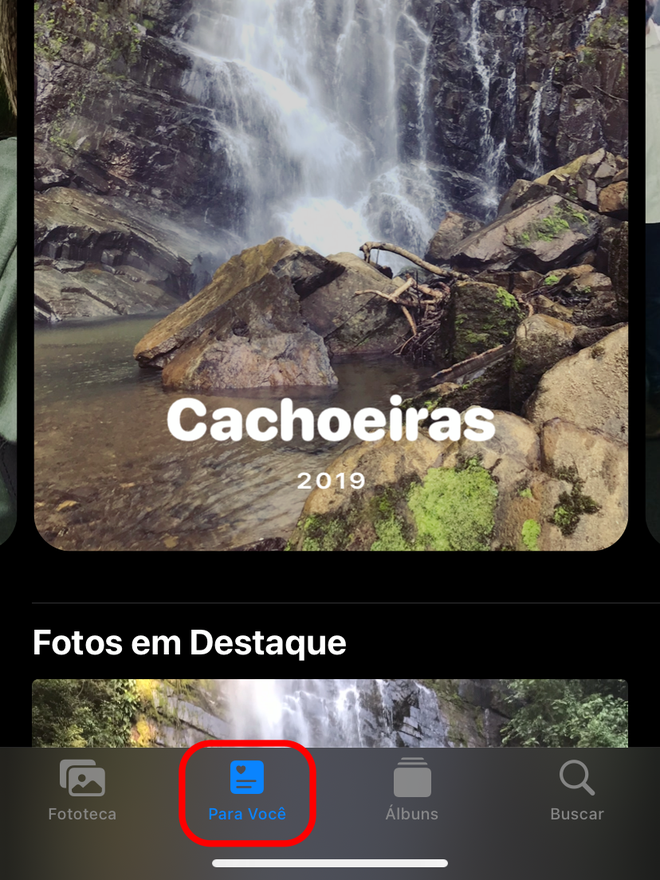 No app Fotos, entre na aba "Para Você" - Captura de tela: Thiago Furquim (Canaltech)