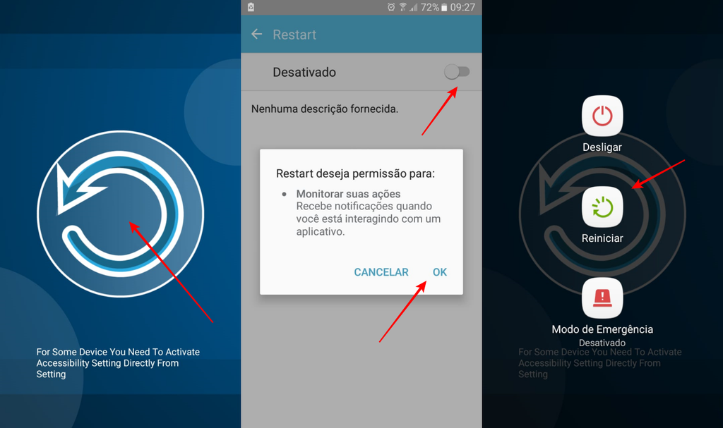 É possível usar aplicativos de terceiros para reiniciar um Android sem botão Power (Imagem: Captura de tela/Fabrício Calixto/Canaltech)