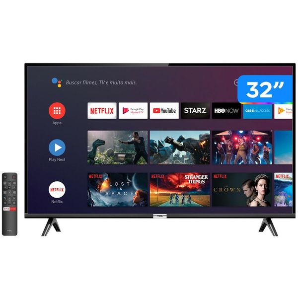 Smart TV LED 32” TCL 32S6500S Android Wi-Fi - HDR Inteligência Artificial 2 HDMI USB