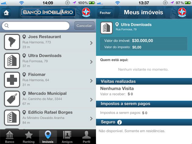 Banco Imobiliário no iOS (Imagem: Reprodução/Ultra Downloads) Banco Imobiliário no iOS (Imagem: Reprodução/Ultra Downloads)