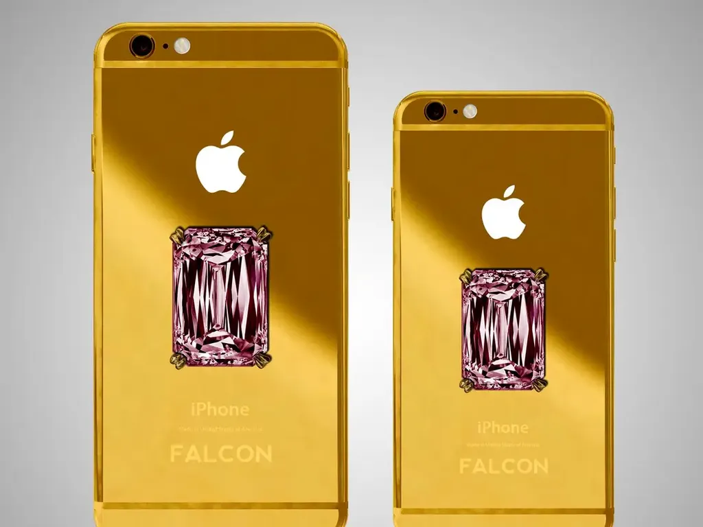Com construção em ouro e um diamante rosa fixado na traseira, o iPhone 6 Falcon SuperNova Pink Diamond é até hoje o celular mais caro do mundo (Imagem: Business Insider/Falcon Luxury)