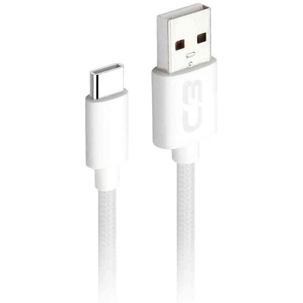 Cabo USB-USB C C3Plus 1M 2A Branco - CB-C11WH