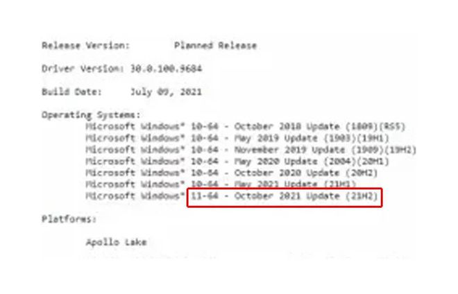 Registro de drivers sugere que o lançamento do Windows 11 acontecerá em outubro deste ano (Imagem: Reprodução/Guru3D)