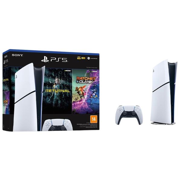 LEIA A DESCRIÇÃO | PlayStation 5 Slim PS5 Digital 1 TB + Returnal e Ratchet & Clank | ATIVE O CUPOM + PIX
