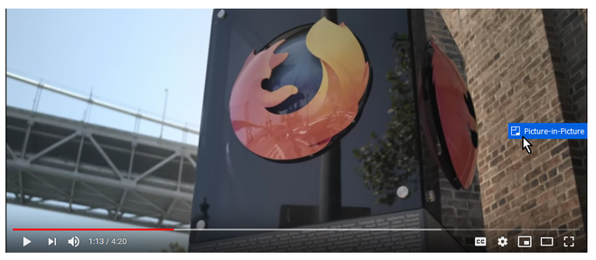 Modo PiP do Firefox foi aprimorado. (Imagem: Divulgação/Mozilla)
