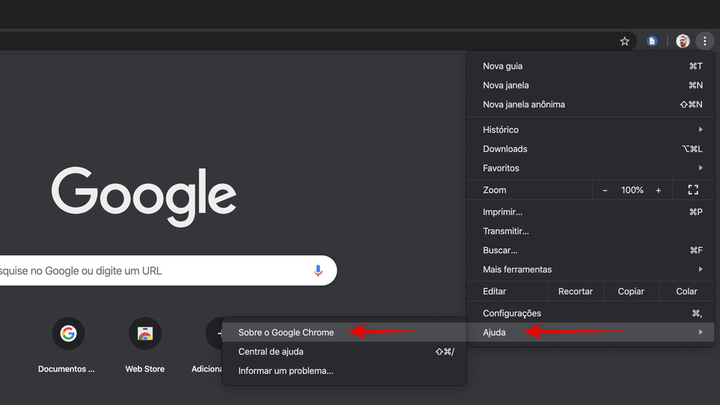 Atualizando o Google Chrome para a versão 78 / Captura de tela: Bruno Salutes