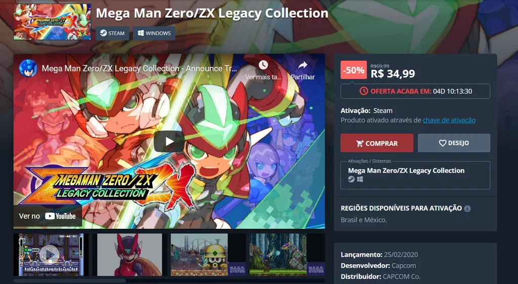 Mega Man Zero/ZX Legacy Collection - PC - Canaltech Ofertas