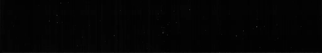 A câmera MVIC destacou as estrelas de brilho fraco da escuridão de fundo do espaço (Imagem: Reprodução/NASA/Goddard/SwRI)