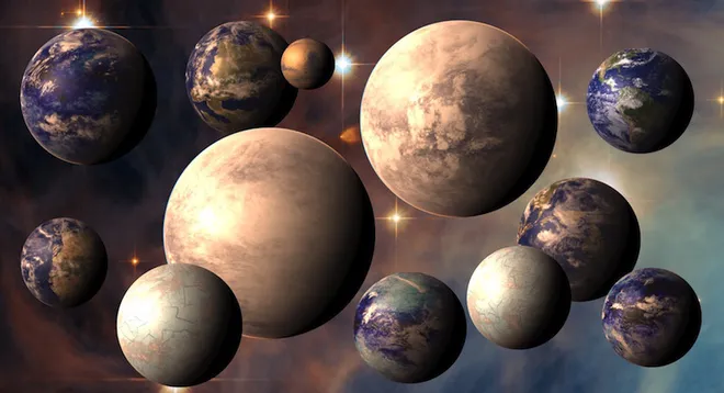 Ilustração de vários exoplanetas, de diferentes tipos (Imagem: Reprodução/ESA/Hubble/NASA)