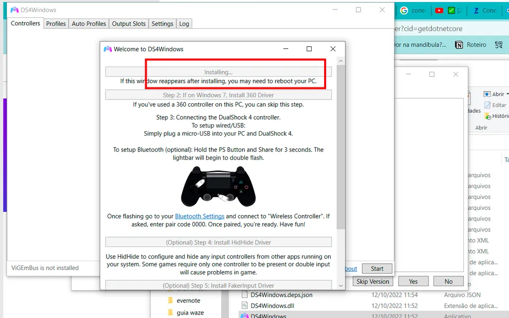 Finalize a configuração do DS4Windows no PC (Captura de tela: André Magalhães)