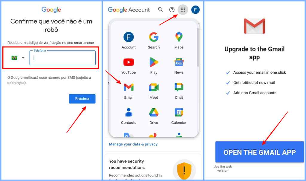 Após criar a conta do Google, basta você acessar o Gmail no aplicativo ou na versão web (Imagem: Captura de tela/Fabrício Calixto/Canaltech)