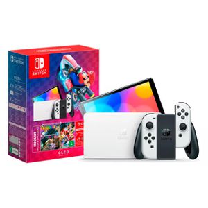 Nintendo Switch OLED, 64 GB + Mario Kart 8 Deluxe + 3 Meses de Assinatura Nintendo Switch Online | ATIVE O CUPOM + LEIA A DESCRIÇÃO