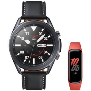 Samsung Galaxy Watch3 45mm LTE Preto Galaxy Fit2 1,1" AMOLED Monitoramento Cardíaco Vermelho