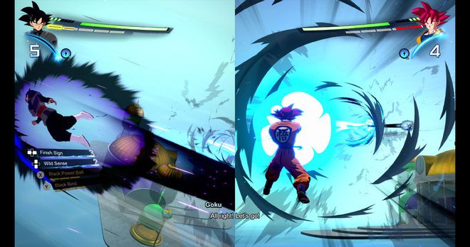 No modo dois jogadores, a tela fica dividida (Imagem: Divulgação/Bandai Namco)