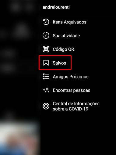 Abra suas publicações salvas (Imagem: André Magalhães/Captura de tela)