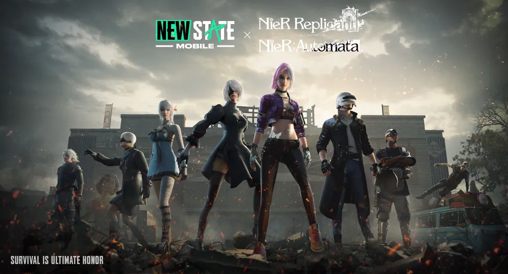 A colaboração entre NieR e New State vai até o dia 19 de maio. (Imagem: Divulgação/Krafton Inc. e Square Enix)