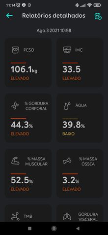 Relatório emitido pelo app Eufy Life