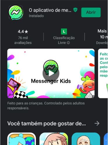 Baixe e instale o Messenger Kids no seu celular (Captura de tela: Matheus Bigogno)