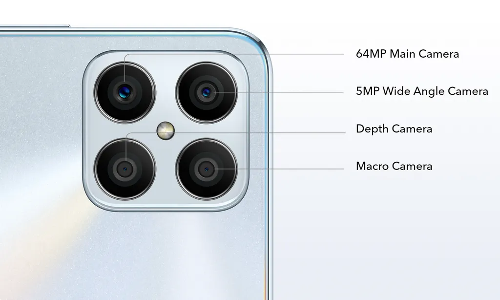 Modelo adota sensor principal de 64 MP e lentes ultrawide e macro (Imagem: Reprodução/Honor)