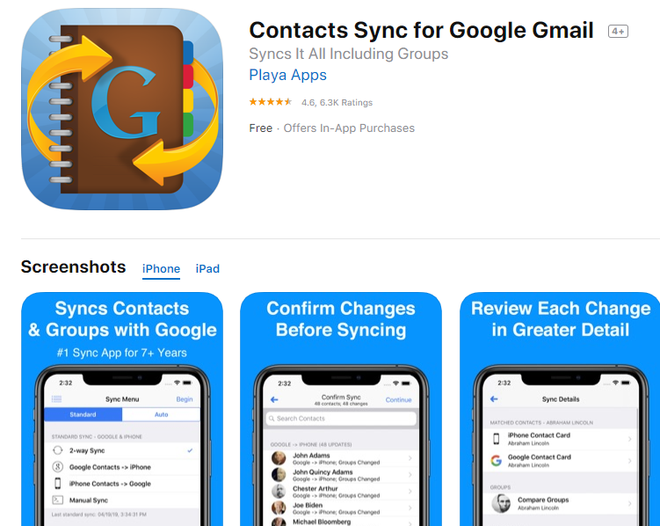 Contacts Sync, aplicativo para salvar contatos gratuito (Captura de tela: Ariane Velasco)