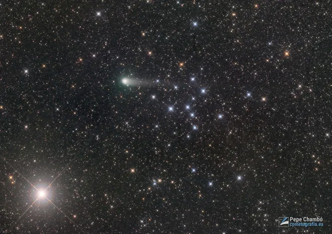 O cometa C/2017 K2 (PanSTARRS) fará sua aproximação máxima da Terra em meados de julho. (Imagem: Jose J. Chambo - Cometografia)