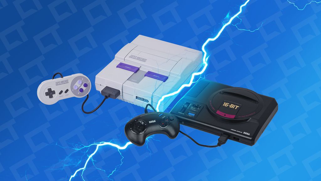Imagem do Mega Drive e do SNES
