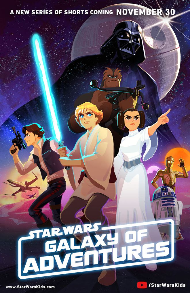 Star Wars: Galaxy of Adventures consiste de uma série de curtas animados que "resumem" a franquia da Disney para o público infantil (Imagem: Divulgação/Disney)
