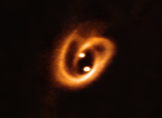 As estrelas binárias se formam ao mesmo tempo a partir da mesma nuvem de gás, então costumam ter a mesma mistura de elementos (Imagem: Reprodução/ALMA (ESO/NAOJ/NRAO), Alves et al.)