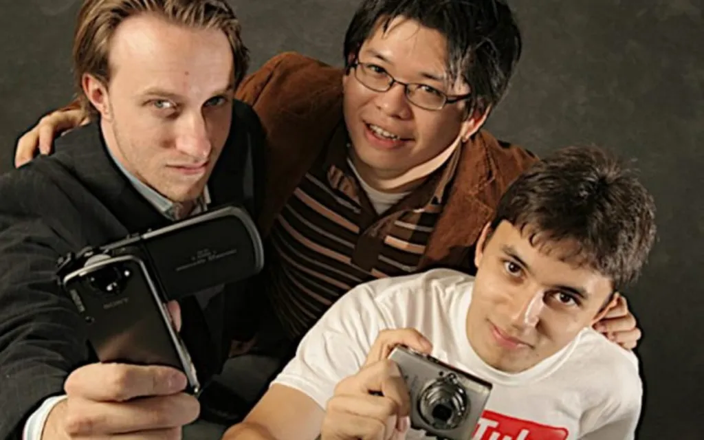 Da esquerda para a direita, Chad Hurley, Steve Chen e Jawed Karim (Imagem: New Media Rockstars)